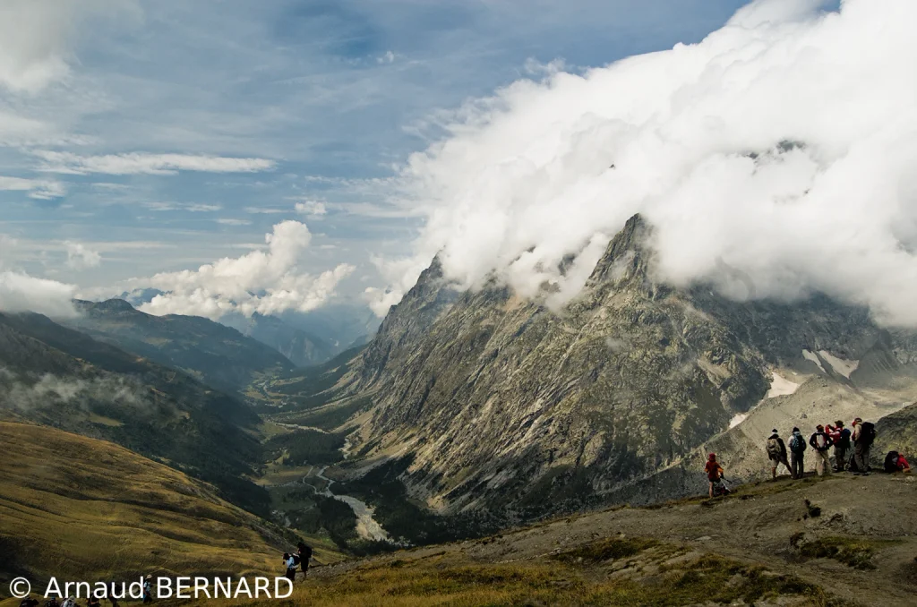 En haut du Grand Col Ferret