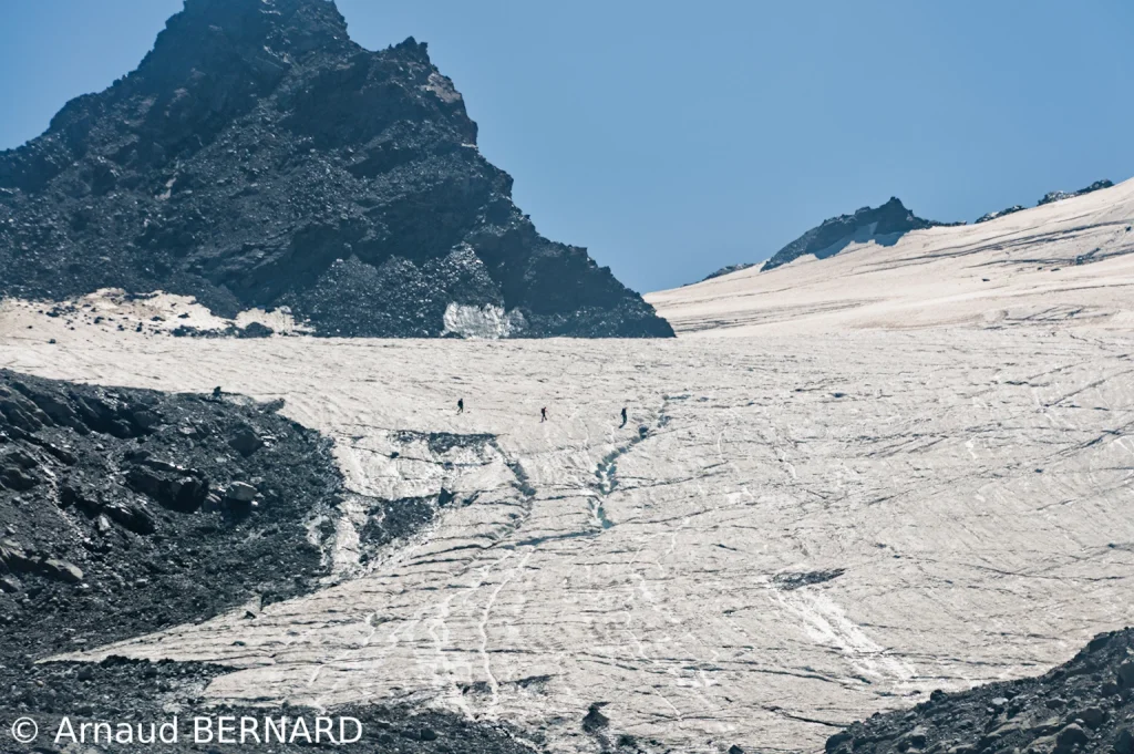 Randonneurs sur le glacier